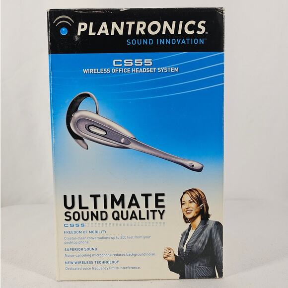 PLANTRONICS CS55 WIRELESS OFFICE HEADSET SYSTEM VOIP DESK PHONE NOISE-CANCELING - Picture 1 of 14